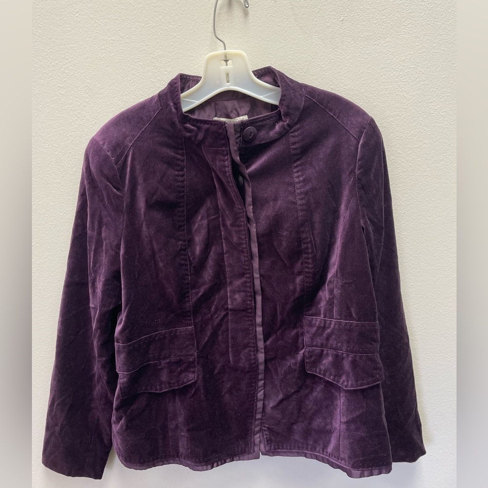 coldwater creek purple velveteen jacket